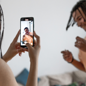 couple making a social media reel